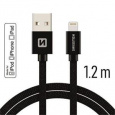 SWISSTEN DATA CABLE USB / LIGHTNING MFi TEXTILE 1,2M BLACK