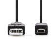 Nedis CCGB60300BK20 - USB 2.0 kabel | A Zástrčka - Mini 5-Pin Zástrčka | 2 m | Černá barva