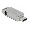 Delock Flash disk USB 3.2 Gen 1, USB-C™ + Typ-A, 64 GB - kovový kryt