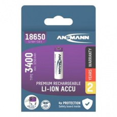 Ansmann Li-ion 18650, s nabíjecí elektronikou, USB-B Micro