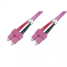 DIGITUS Fiber Optic Patch Cord, SC to SC, Multimode OM4 - 50/125 µ, Duplex, color RAL4003 Length 5m