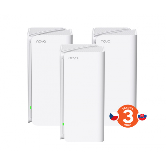 Tenda Nova MX15 Pro (3-pack) WiFi 6 AX5400 Mesh Gigabit system, 9x GLAN/GWAN, WPA3, VPN, CZ app