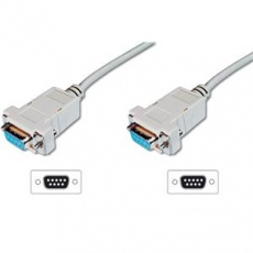 Digitus připojovací kabel nullmodem DB9 F/F 3m, béžový