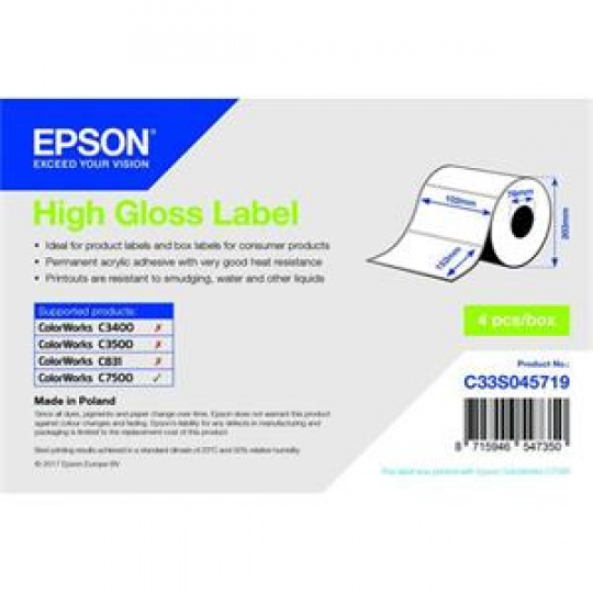 EPSON High Gloss Label - Die-cut Roll: 102mm x 152mm, 800 labels