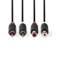 Nedis CABW24205AT20 - Stereofonní Audio Kabel | 2x RCA Zástrčka - 2x RCA Zásuvka | 2 m | Antracit