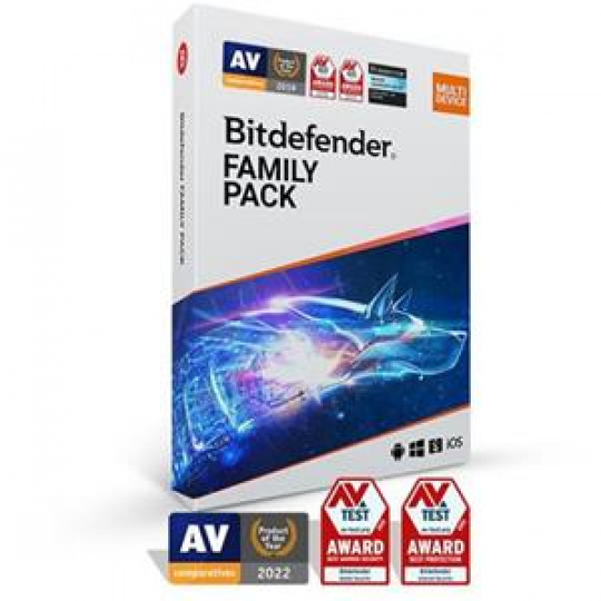 Bitdefender Family pack pro domácnost (15 zařízení) na 1 rok