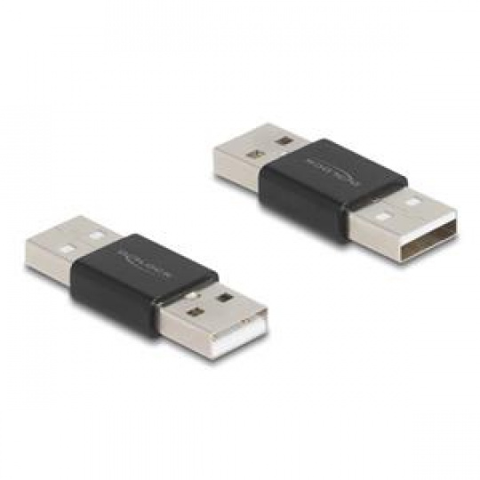 Delock Adaptér měnící „pohlaví“ USB 2.0 Typ-A ze zástrčky na zástrčku, kovový