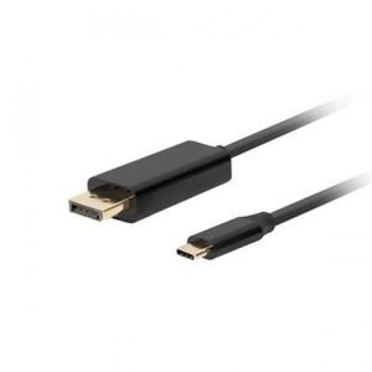 Lanberg USB-C(M)->DisplayPort(M) kabel 0,5m 4K 60Hz černá