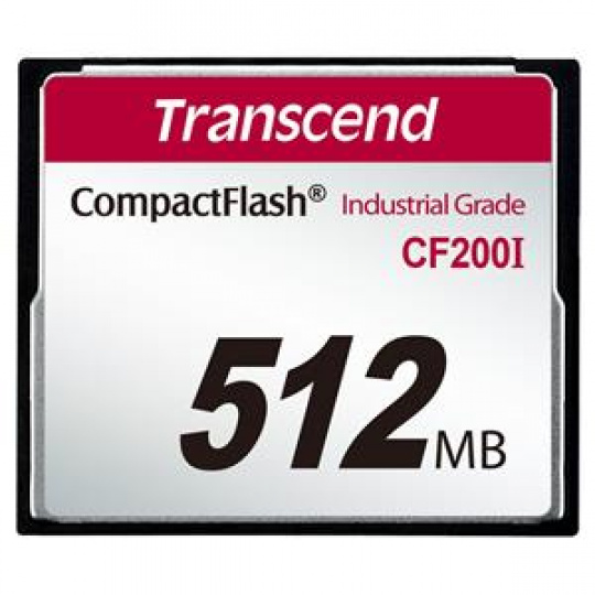 Transcend 512MB INDUSTRIAL TEMP CF200I CF CARD, paměťová karta (SLC)