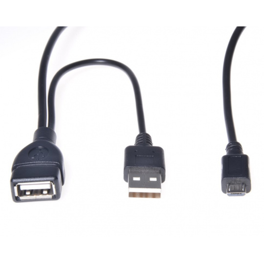 Kabel  USB A/female+USB A/male - Micro USB/male OTG