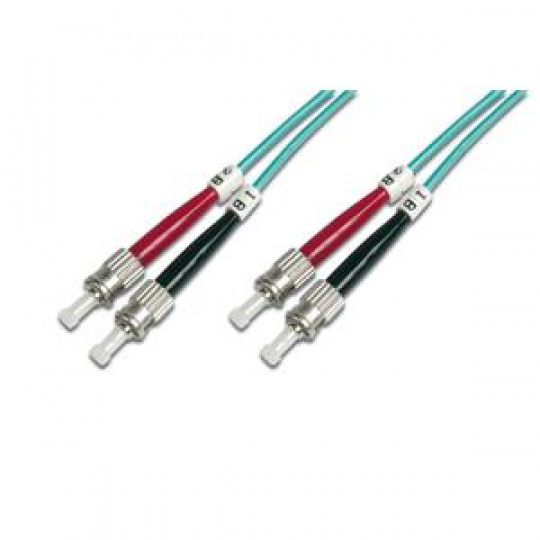 DIGITUS Fiber Optic Patch Cord, ST to ST, Multimode, OM3, 50/125 µ, Duplex Length 7m