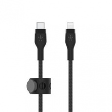 Belkin BOOST CHARGE™ Lightning/USB-C kabel, 3m, černý - odolný PRO Flex