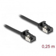 Delock Kabel RJ45 ze zástrčky na zástrčku, Cat.8.1, ohebný, 0,25 m, černý