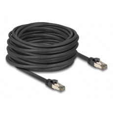 Delock Síťový kabel RJ45 Cat.6A, U/FTP, ultraohebný s vnitřním kovovým pláštěm, délky 15 m, černý