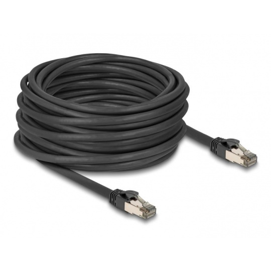 Delock Síťový kabel RJ45 Cat.6A, U/FTP, ultraohebný s vnitřním kovovým pláštěm, délky 15 m, černý