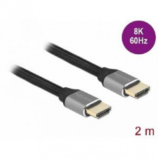 Delock Ultra vysokorychlostní HDMI kabel, 48 Gbps, 8K 60 Hz, šedá 2 m certifikovaný