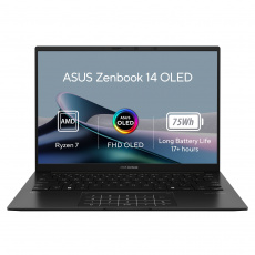 ASUS Zenbook 14 OLED/UM3406HA/R7-8840HS/14"/WUXGA/16GB/1TB SSD/AMD int/W11P/Black/2R
