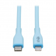 Tripplite Kabel USB-C/Lightning Synch/Nabíjení,MFi,Samec/Samec,Safe-IT Antibakt,flex,sv.modrá,1.83m