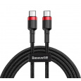 Baseus datový kabel Cafule USB-C PD2.0 1m 60W (20V 3A) černo-červený