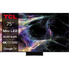 TCL 75C845, Smart Google TV, QLED LCD 4K/144Hz s podsvícením Mini LED, PPI 4500 + 3 roky záruky po registraci