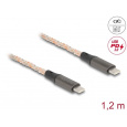 Delock USB 2.0 Kabel USB Type-C™ ze zástrčky na zástrčku, PD 3.0 100 W, s RGB osvětlením 1,20 m