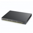 Zyxel XGS2210-52HP, 52-port Managed Layer2+ Gigabit Ethernet switch, 48x Gigabit metal + 4x 10GbE SFP+ ports, PoE 802.3a