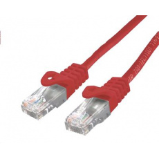 Kabel C-TECH patchcord Cat6, UTP, červený, 0,25m