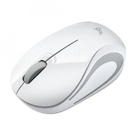 Logitech myš Wireless Mini Mouse M187, optická, 2 tlačítka, bílá,1000dpi