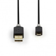 Nedis CCBW60500AT10 - USB 2.0 kabel | A Zástrčka - Micro B Zástrčka | 1 m | Antracit