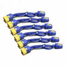 APC Power Cord Kit (6 ea), Locking, C19 to C20, 1.8m, Blue