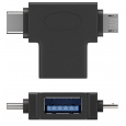 PremiumCord Adaptér USB-A na USB-C + micro USB-B