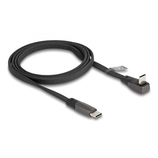 Delock Plochý páskový kabel USB 2.0 ze zástrčkového konektoru USB Type-C™ na zástrčkový konektor USB Type-C™, pravoúhlý