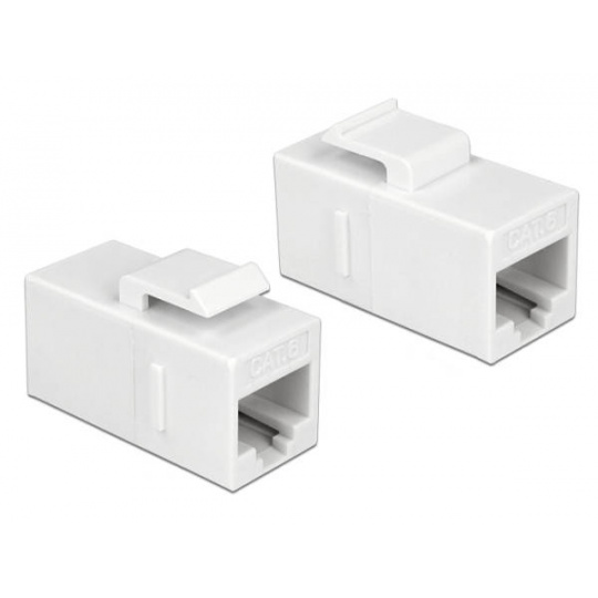 Delock Keystone Modul RJ45 jack > RJ45 jack Cat.6 UTP bílá