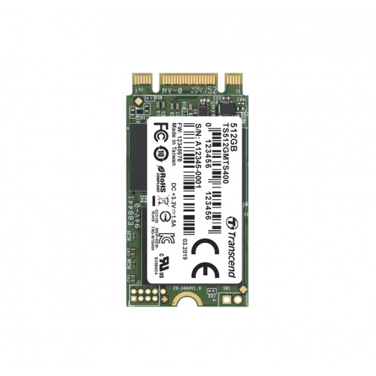 TRANSCEND MTS400 512GB SSD disk M.2 2242, SATA III 6Gb/s (MLC), 530MB/s R, 470MB/s W