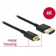 Delock Kabel High Speed HDMI s Ethernetem - HDMI-A samec > HDMI Micro-D samec 3D 4K 2 m Slim Premium