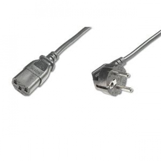 Digitus Napájecí kabel, CEE 7/7 (Typ-F), 90o úhlový - C13 M / F, 0,75m, H05VV-F3G 0,75qmm, bl