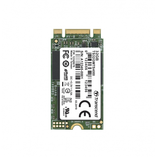 TRANSCEND MTS400I 32GB Industrial SSD disk M.2 2242, SATA III 6Gb/s (MLC), 280MB/s R, 50MB/s W