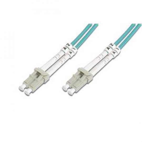 Digitus Fiber Optic Patch Cord, LC to LC Multimode 50/125 µ, Duplex Length 15m, Class OM3