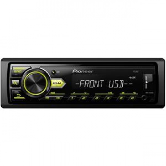 Pioneer MVH-09UBG 1-DIN autorádio bez CD mechaniky sAM/FM tunerem, zelené podsvícení,kompatibilní s Android - Otevřeno