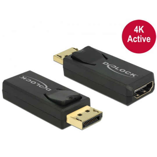 Delock adaptér Displayport 1.2 samec > HDMI samice 4K pasivní černý