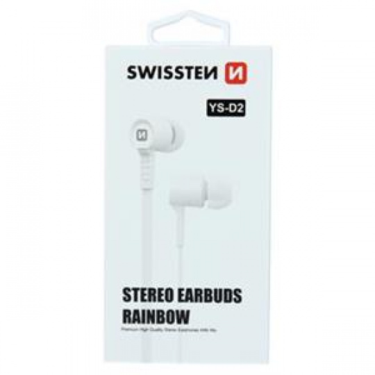 SWISSTEN SLUCHÁTKA EARBUDS RAINBOW YS-D2 BÍLÉ