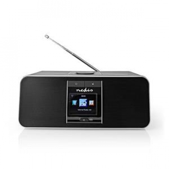 Nedis RDIN5005BK - Internetové Rádio - Stolní Provedení/Bluetooth/Wi-Fi/DAB+/FM/Internet/2,4"/42W/Budík/Černá