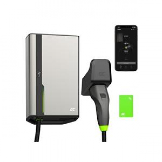 Green Cell HabuDen Wallbox 22kW 32A 5m NFC Cable Type 2 Smart EV Charging Station with GC App Bluetooth WiFi