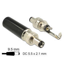 Delock Konektor DC 5,5 x 2,1 mm s délkou 9,5 mm samec