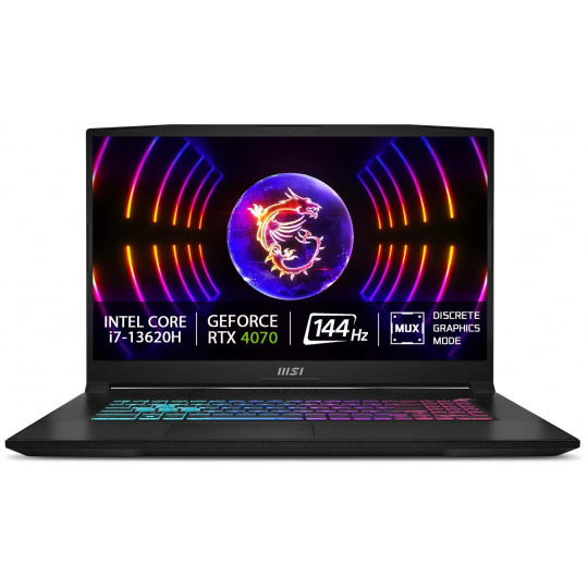 MSI Katana/17 B13VEK-1464XCZ/i5-13420H/17,3"/FHD/16GB/1TB SSD/RTX 4050/DOS/Black/2R