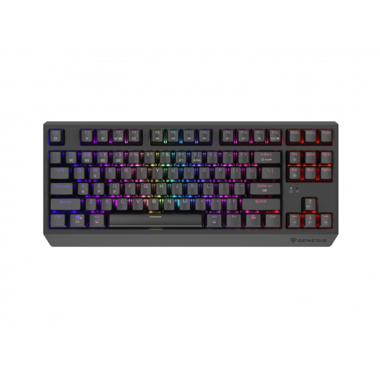 GENESIS herní klávesnice THOR 230/TKL/RGB/Outemu Panda/Bezdrátová USB + Bluetooth/US layout/Černá