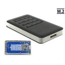 Delock Externí pouzdro M.2 Key B 42 mm SSD > USB 3.0 Type Micro-B samice s funkcí šifrování