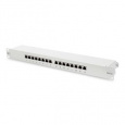 Digitus CAT 6, patch panel třídy E, stíněný, 16 portů RJ45, 8P8C, LSA, 1U, montáž do stojanu, šedá, 482x44x109