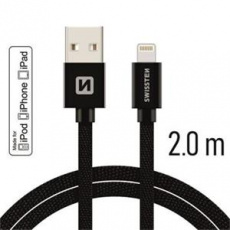 SWISSTEN DATA CABLE USB / LIGHTNING MFi TEXTILE 2,0M BLACK