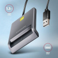 AXAGON CRE-SM3T, USB-A FlatReader čtečka kontaktních karet Smart card (eObčanka), kabel 1.3m